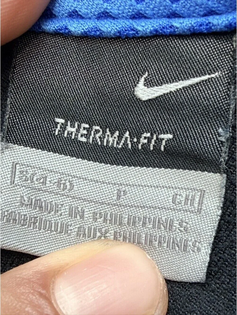 Nike Therma-Fit Quarter Zip Pullover Fleece Womens P Black Blue Long Sleeve